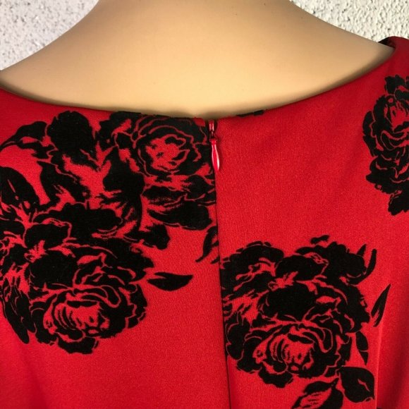 Studio One New York Sleeveless Scuba Crepe & Velvet Dress Style 70645JP Size 16 - Picture 7 of 11